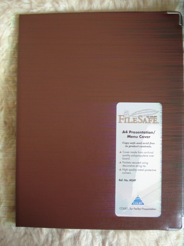 Colby MS4P 4 Pocket Menu Presentation Cover A4 Brown Refillable.