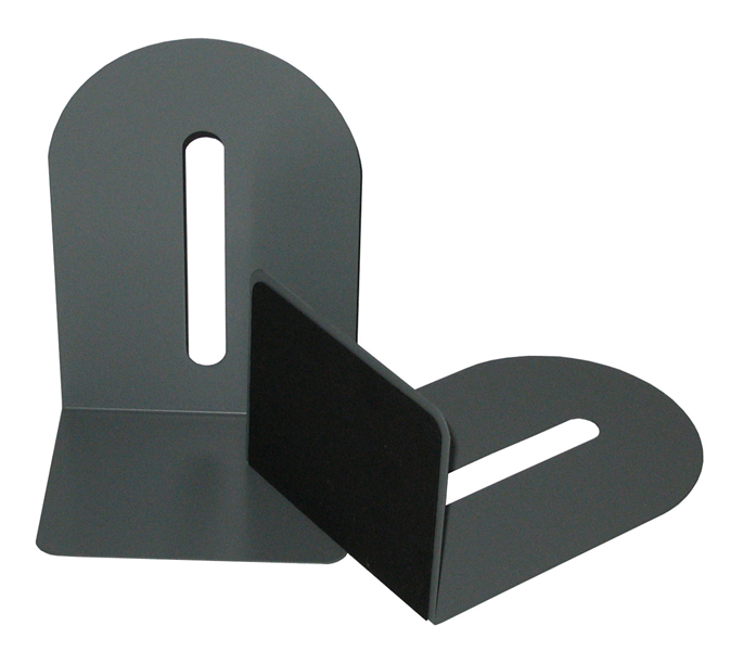 Colby KW221 Grey Metal BookEnds Set 225mm High with 110mm Foot